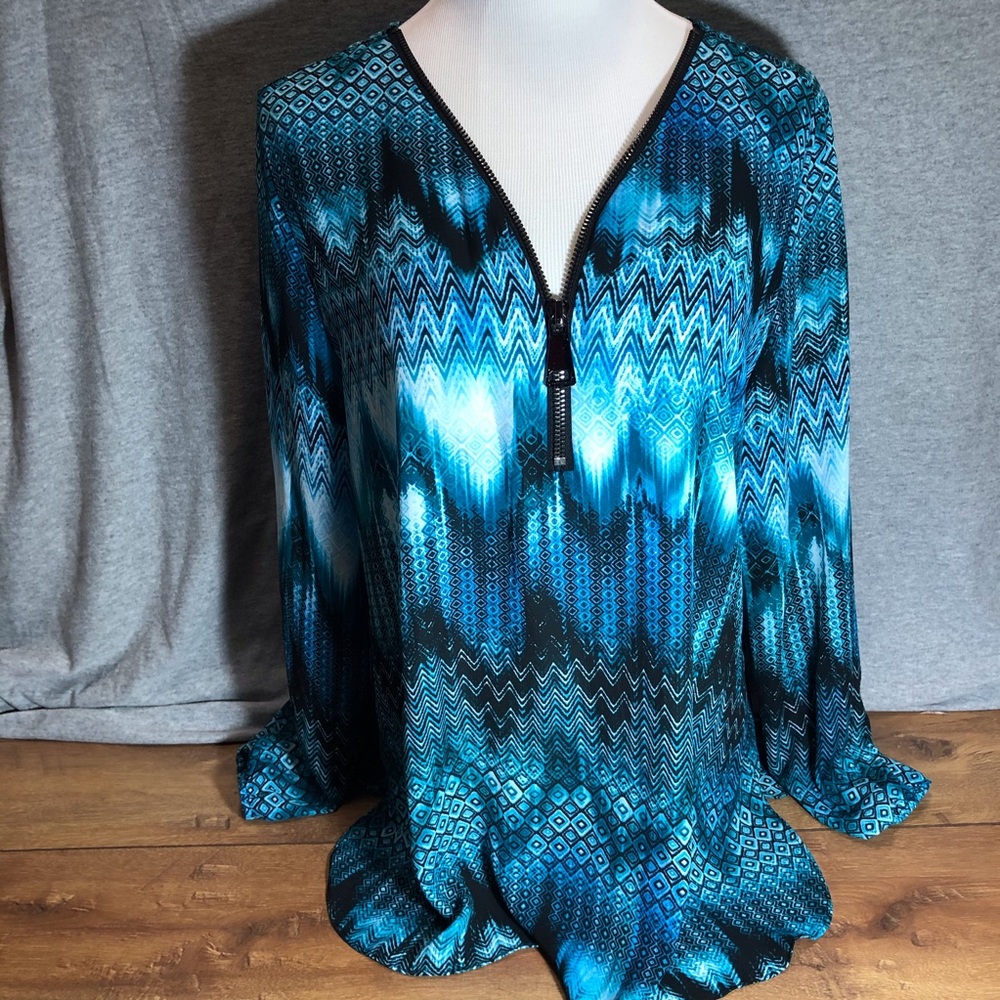 New Direction Zip Front Blouse
